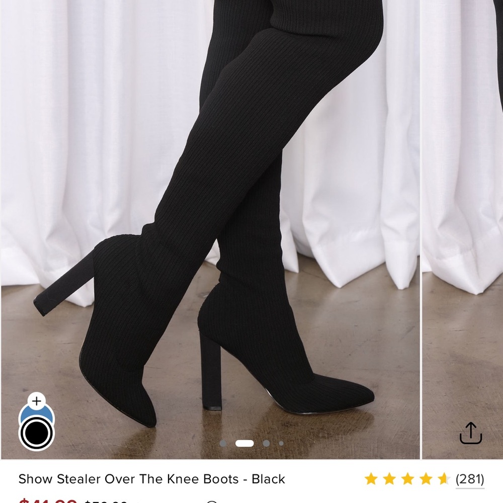 Elegant Black Over the Knee Boots
